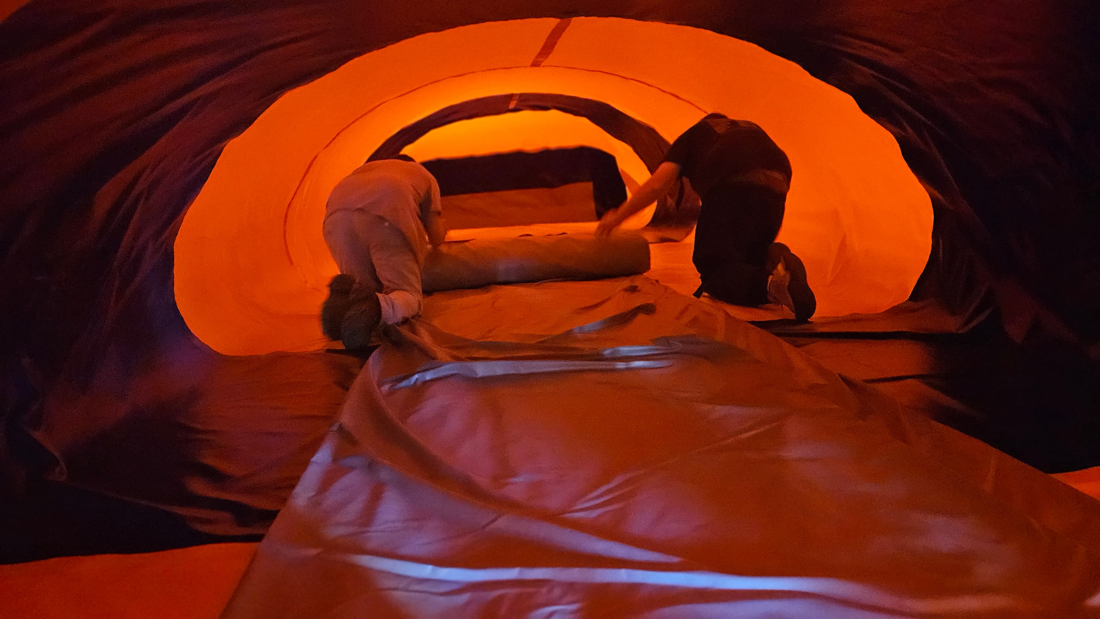 Move it into position during Water Blob bladder installation